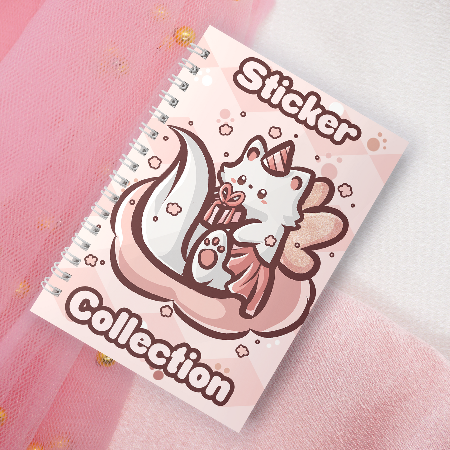 Wiederverwendbares Stickerbuch inkl. 2 zufällige Sticker | A5 | 32 Seiten | Reuseable Stickerbook | Kawaii Fairy Katzen Neko Motiv