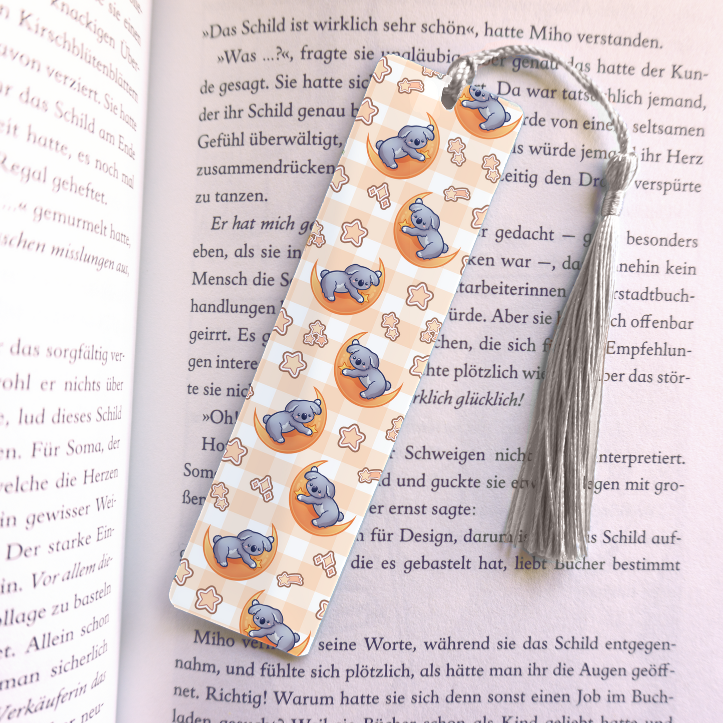 Koala on Moon Acrylic Vinyl Bookmark