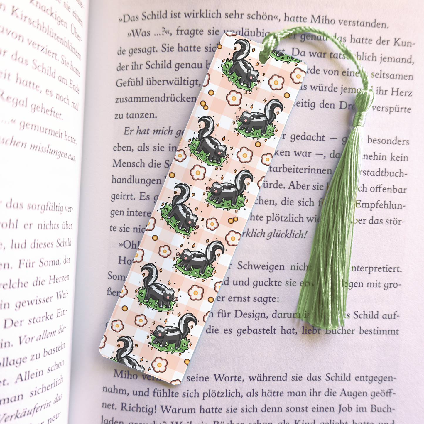 Skunk Acrylic Vinyl Bookmark