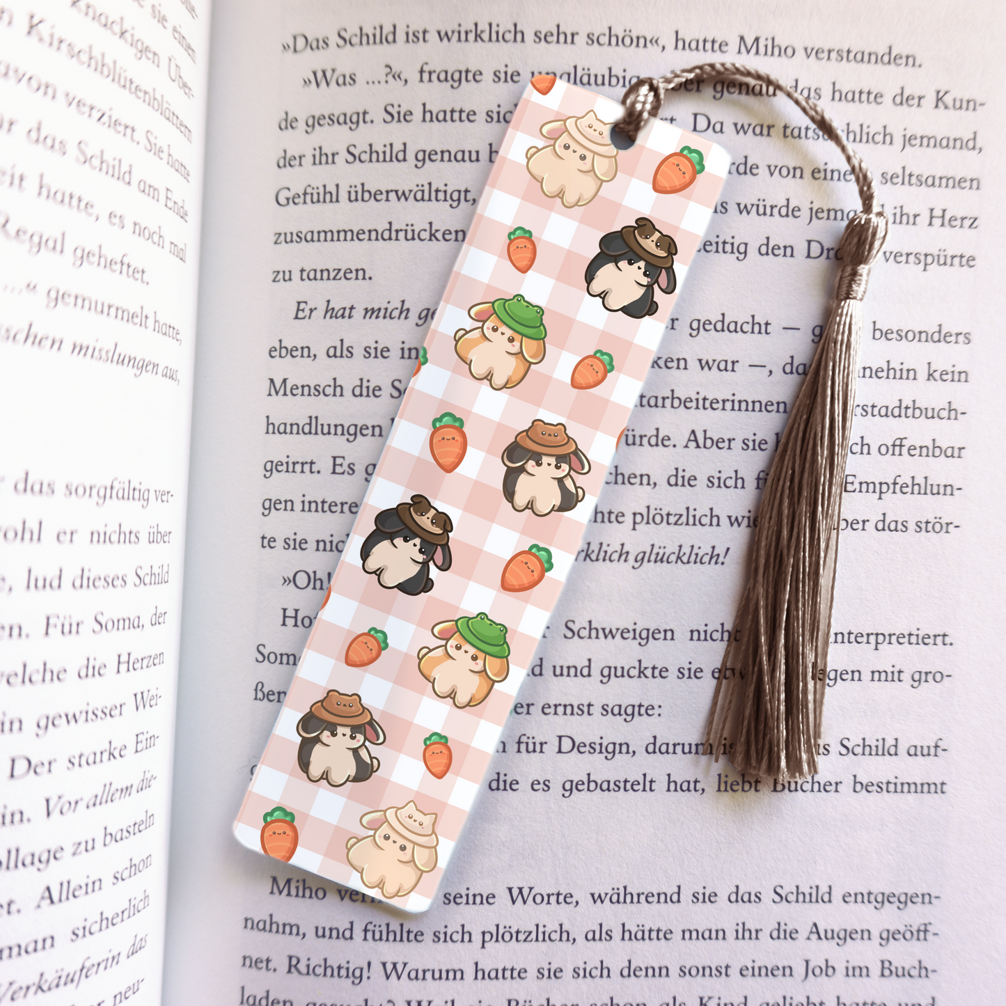 Rabbit with Hat Acrylic Vinyl Bookmark