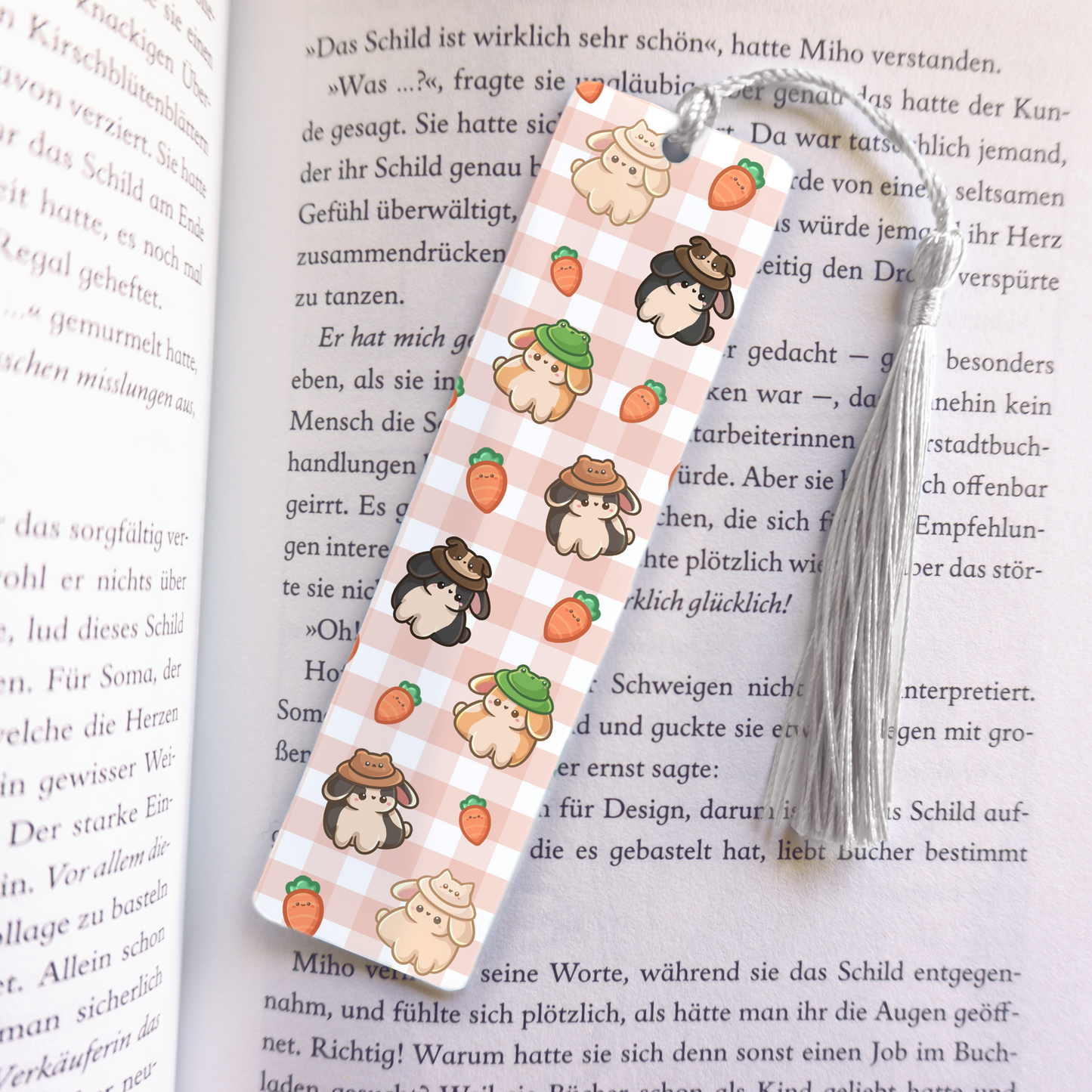 Rabbit with Hat Acrylic Vinyl Bookmark