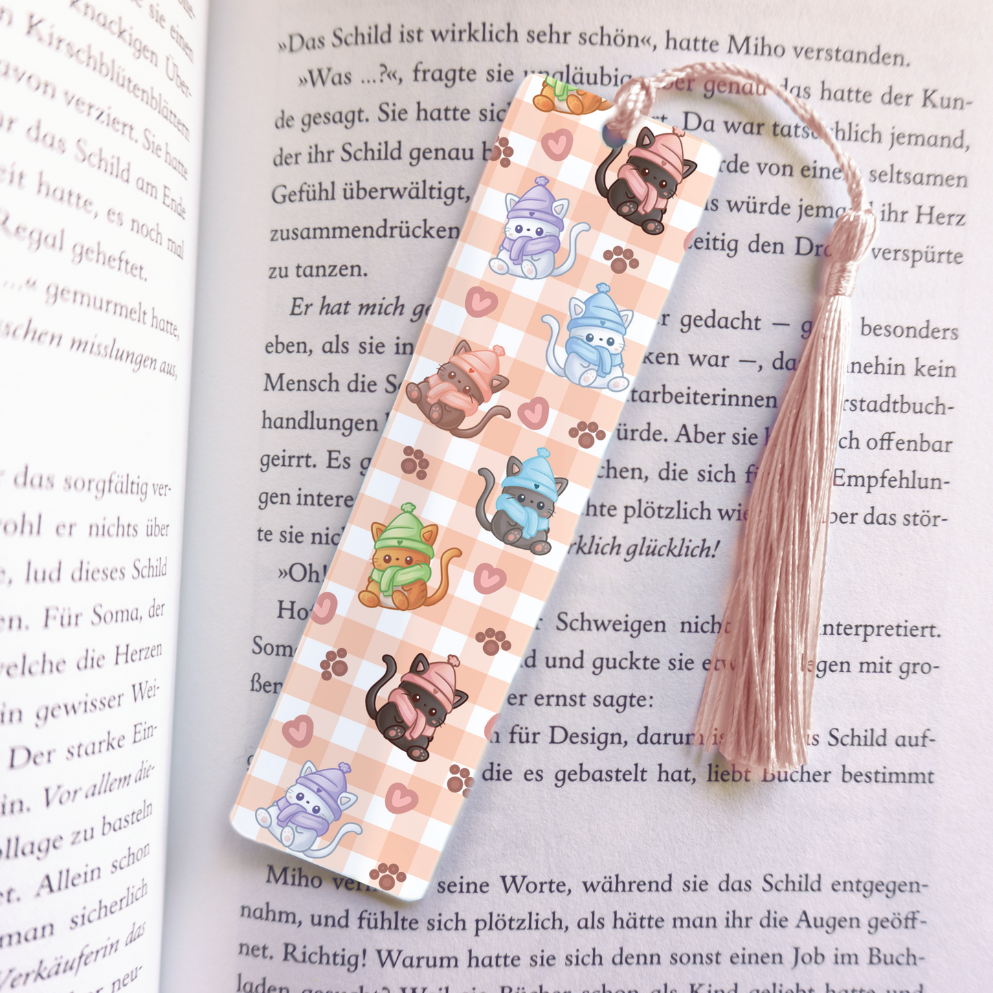 Winter Cat Acrylic Vinyl Bookmark