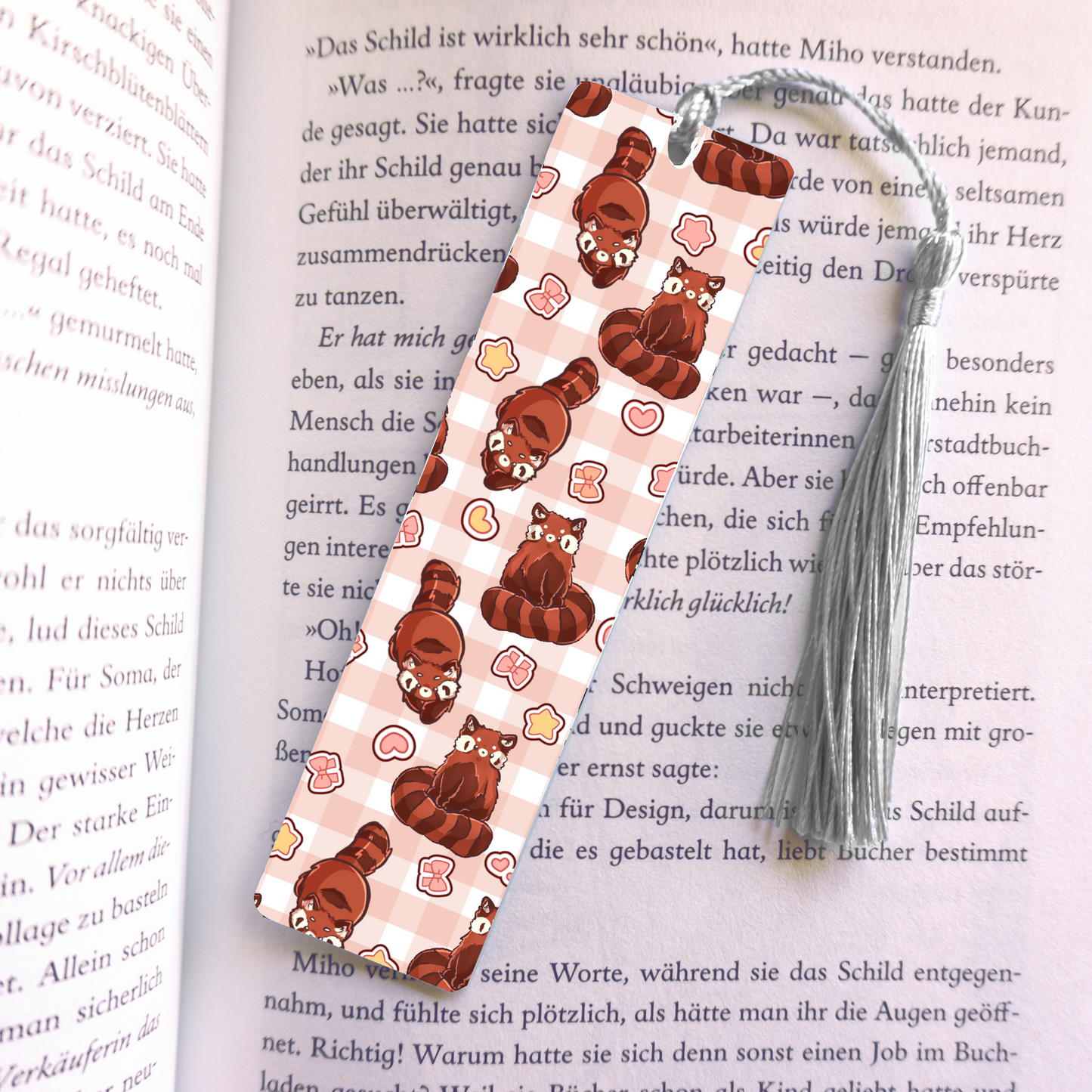 Roter Panda Acryl Vinyl Lesezeichen