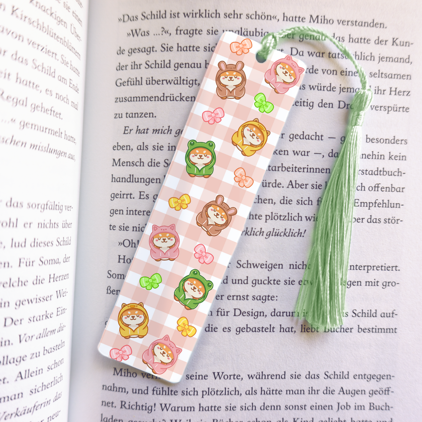 Shiba Inu with Hoodies Acrylic Vinyl Bookmark