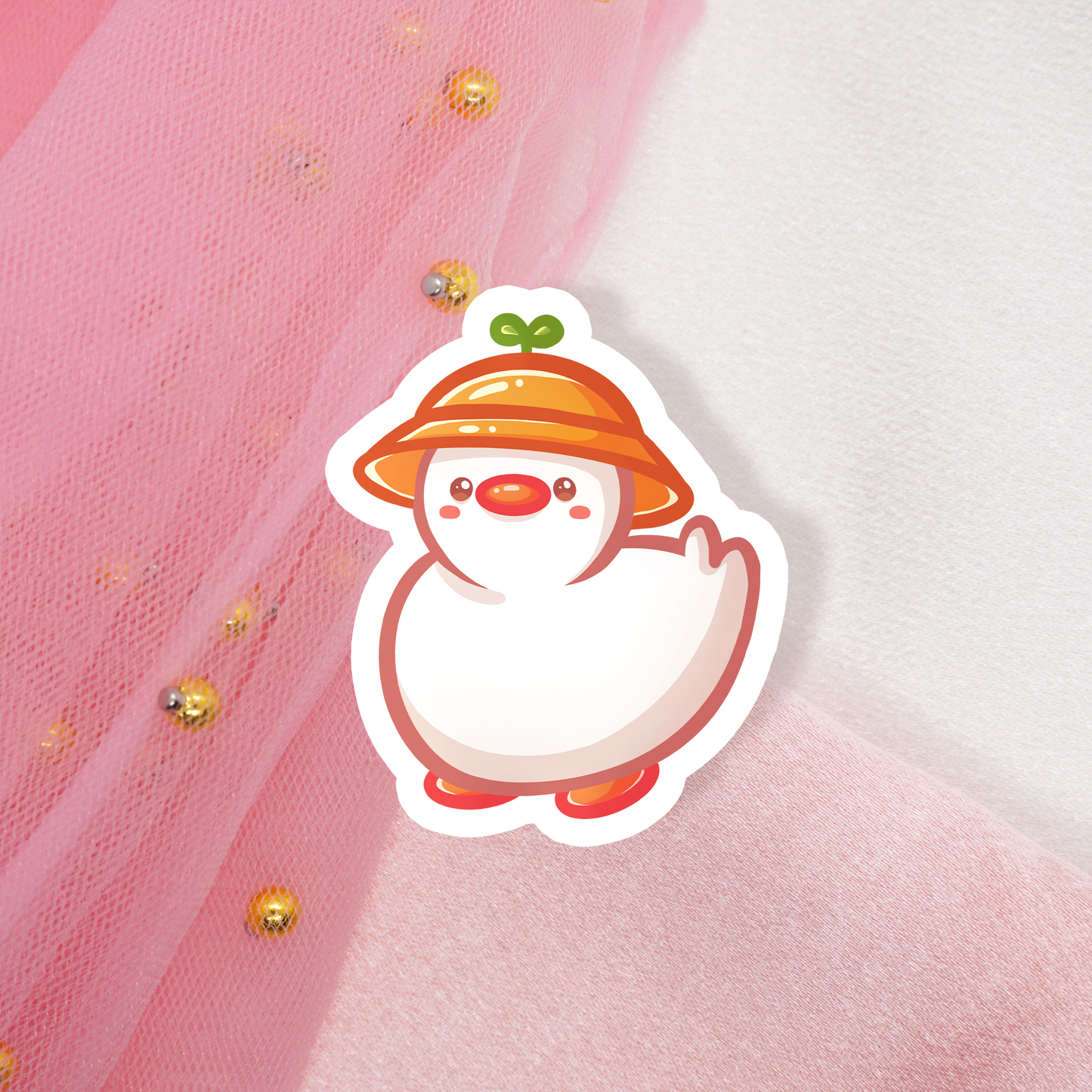 Cute Animal Holo Sticker Rain Hat Duck