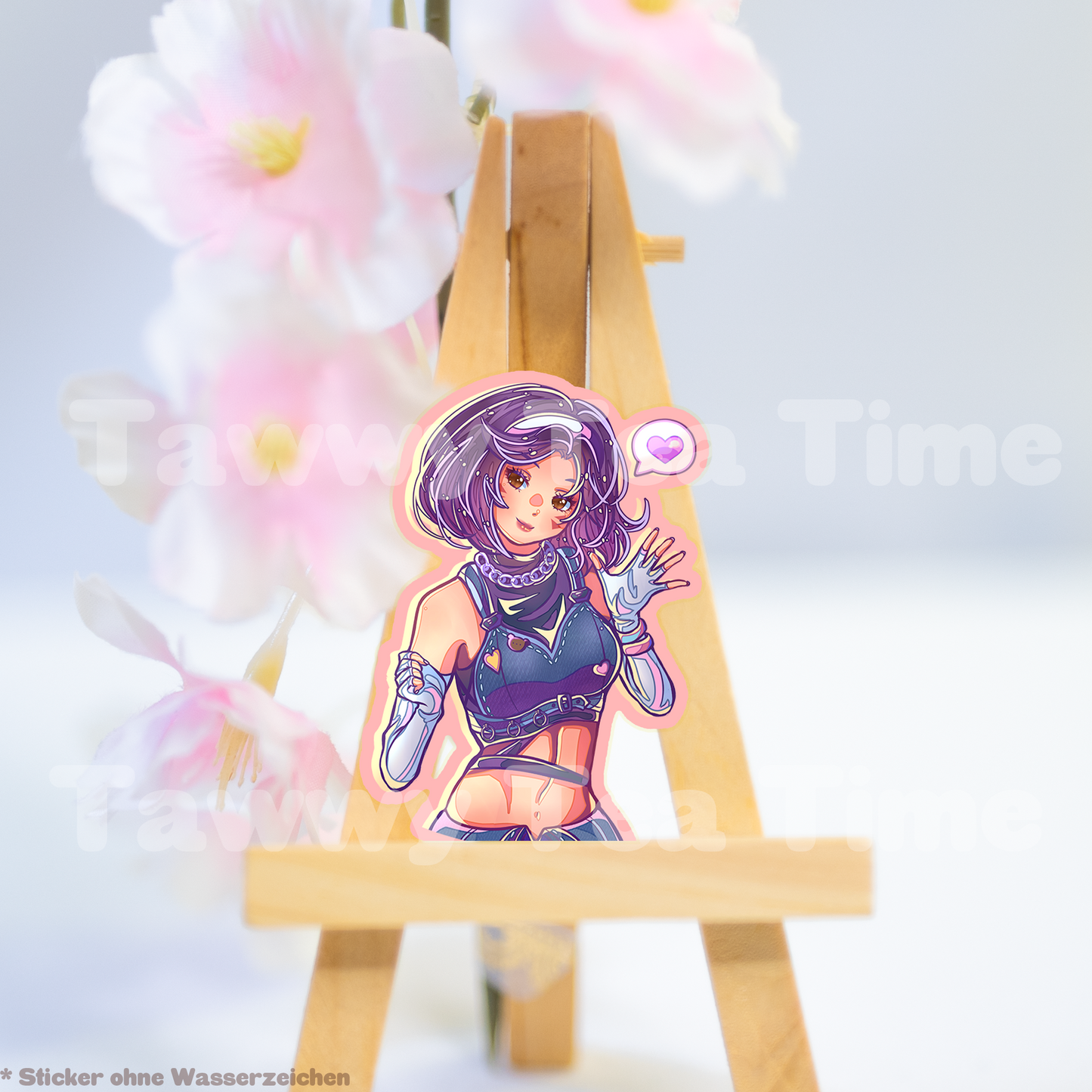 Cute Anime Holo Sticker Girly