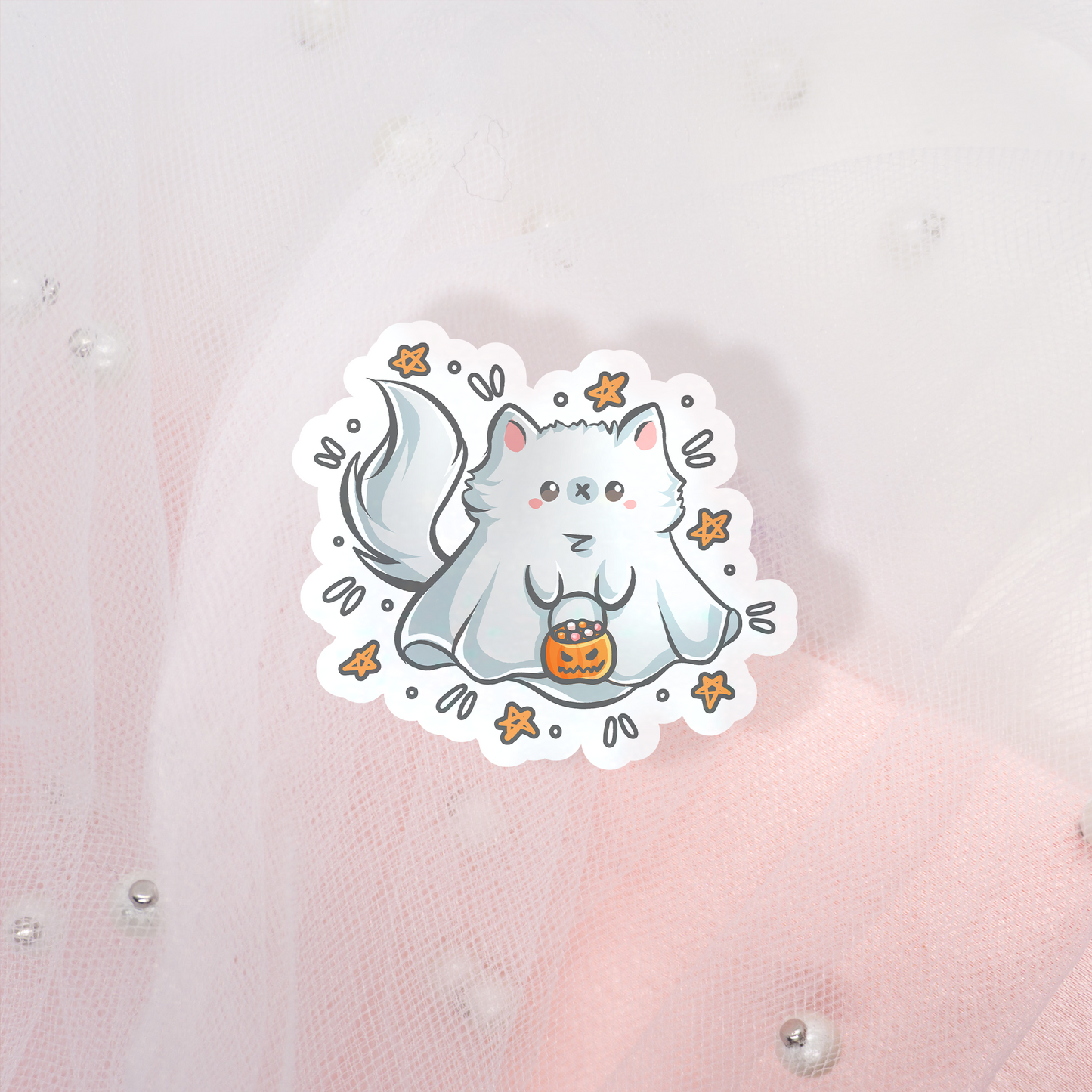 Cute Cats in Costumes Glitter Sticker Umschlag