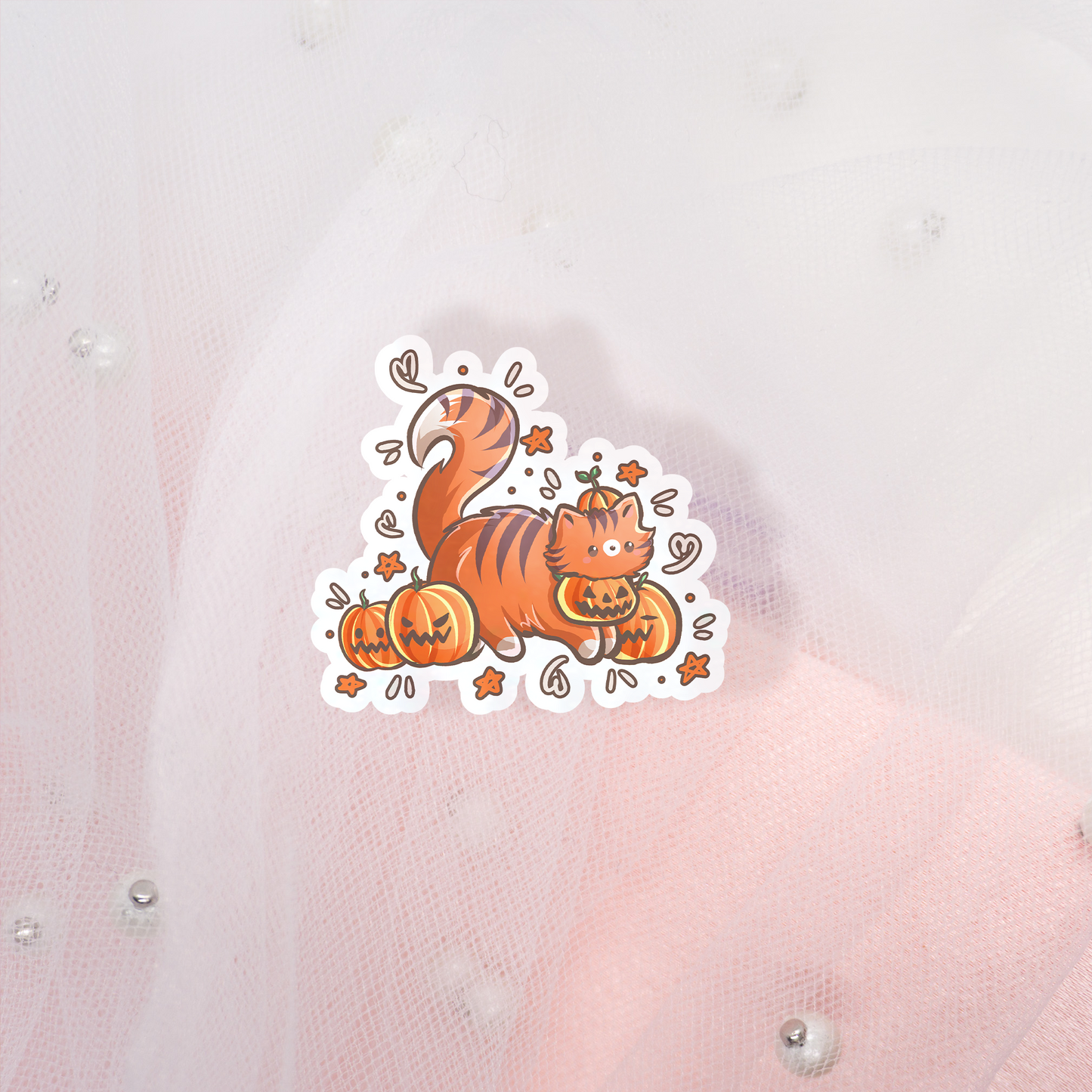 Cute Cats in Costumes Glitter Sticker Umschlag
