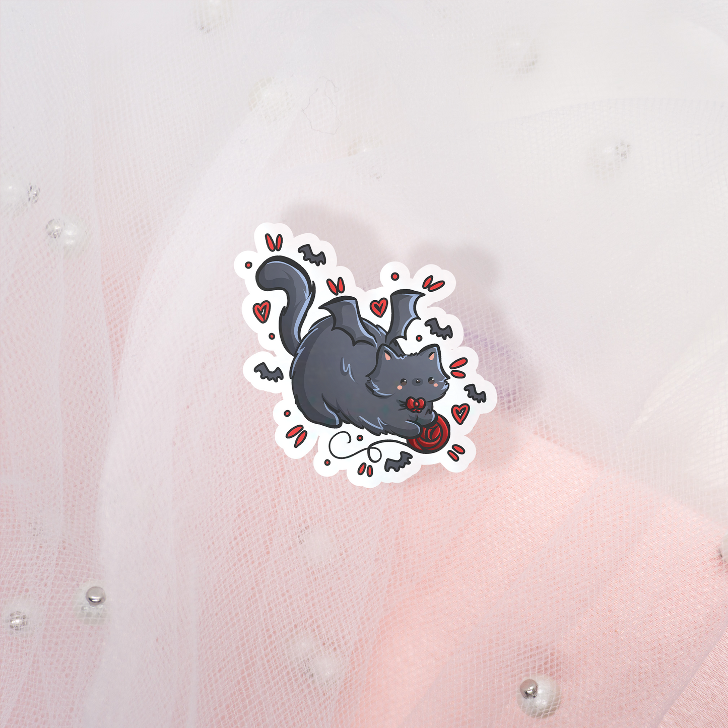 Cute Cats in Costumes Glitter Sticker Umschlag