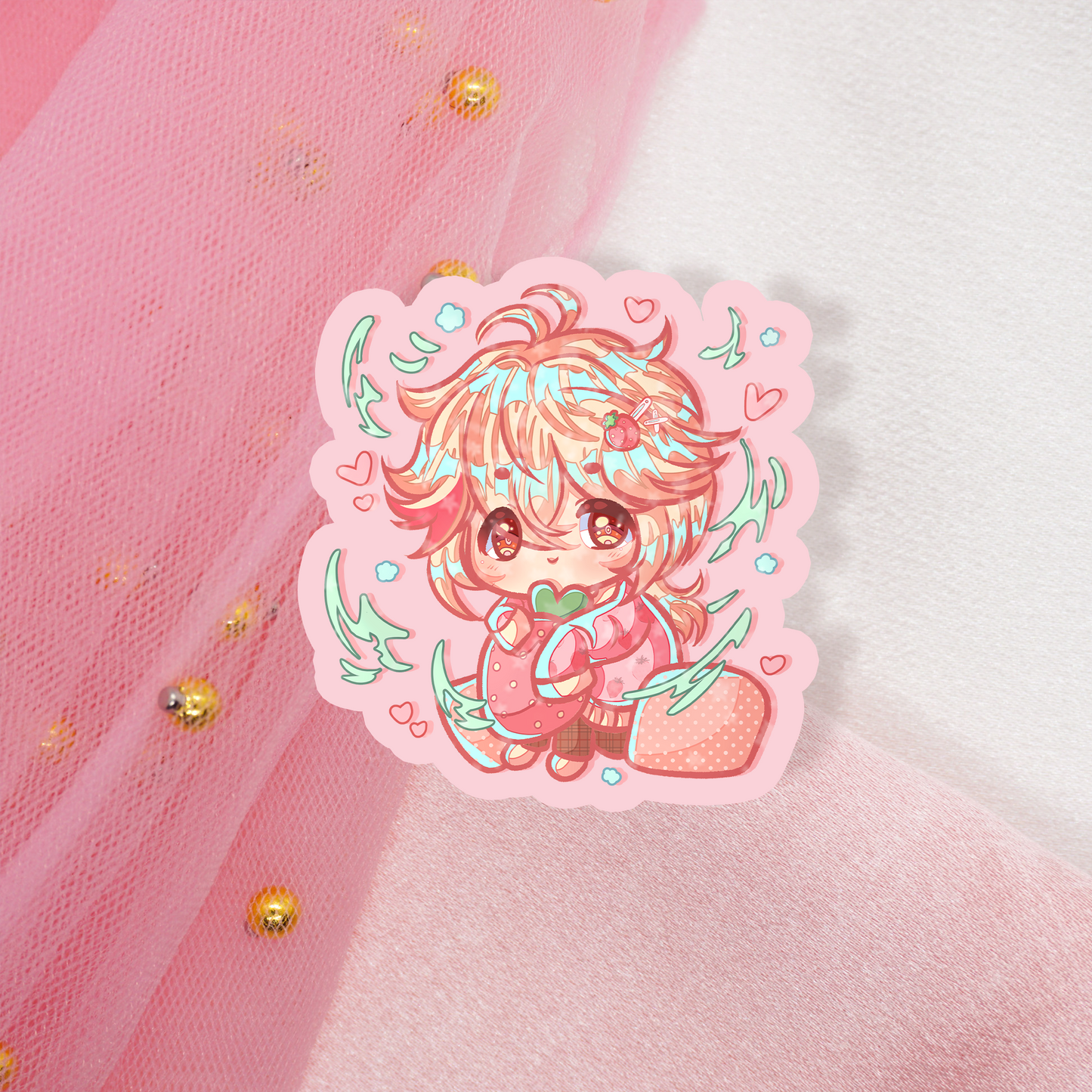 Cute Genshin Impact Holo Stickers Childe, Ganyu, Scarameow, Kazuha