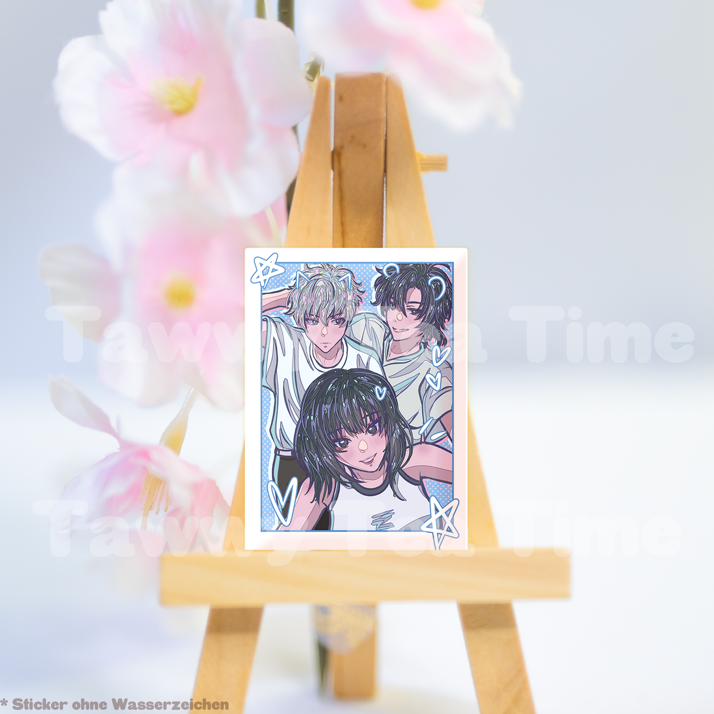 Cute Anime Holo Sticker LC Trio