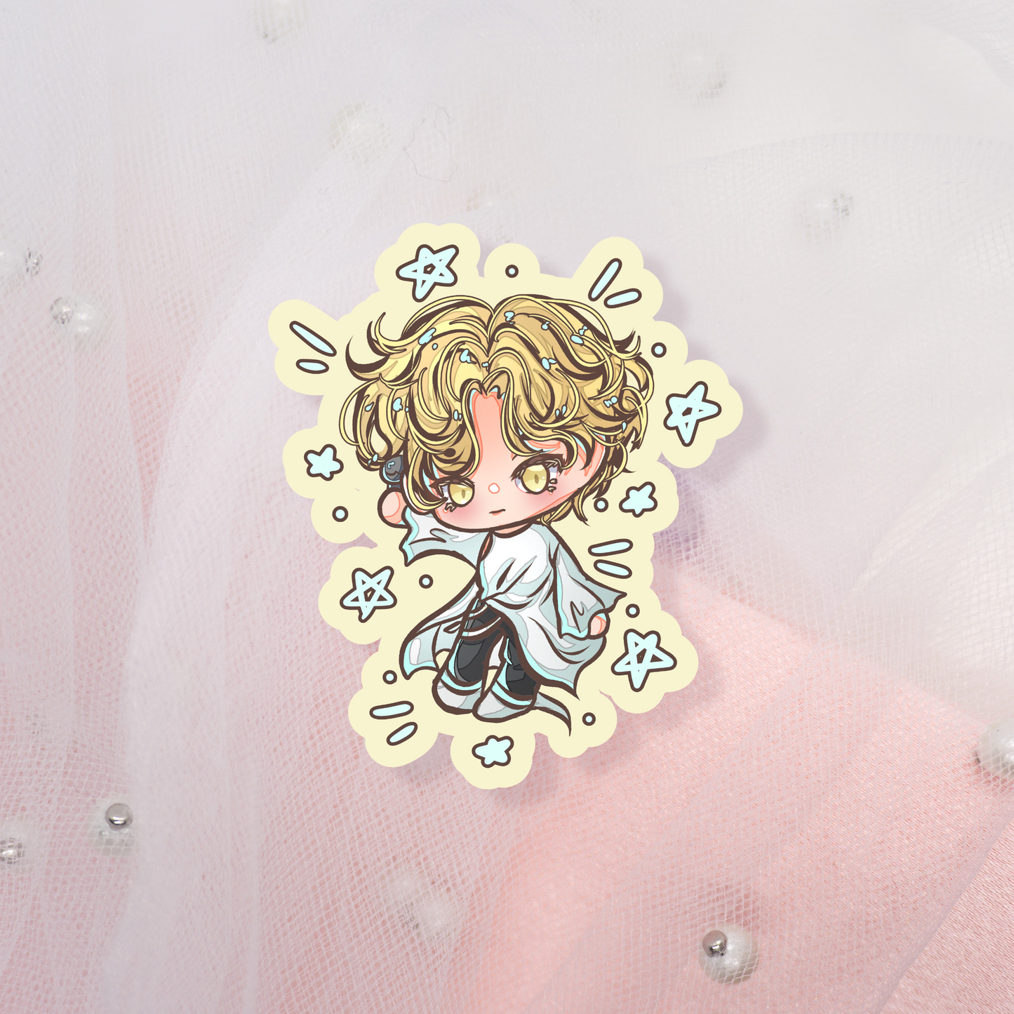 Cute Anime Glitter Stage Chibi Sticker
