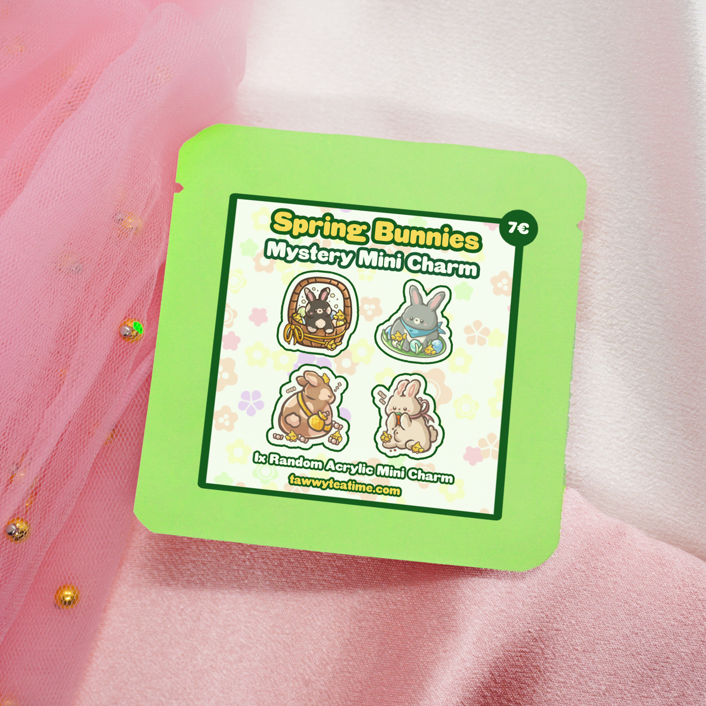 Kawaii Mystery Mini Spring Bunnies Acrylic Keychain Charm