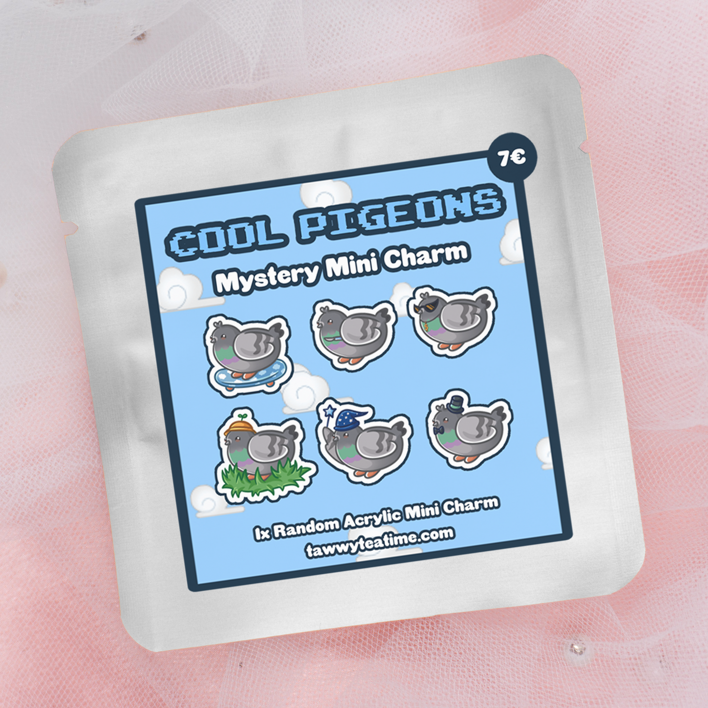 Kawaii Mystery Mini Cool Pigeons Acrylic Schlüsselanhänger Charm