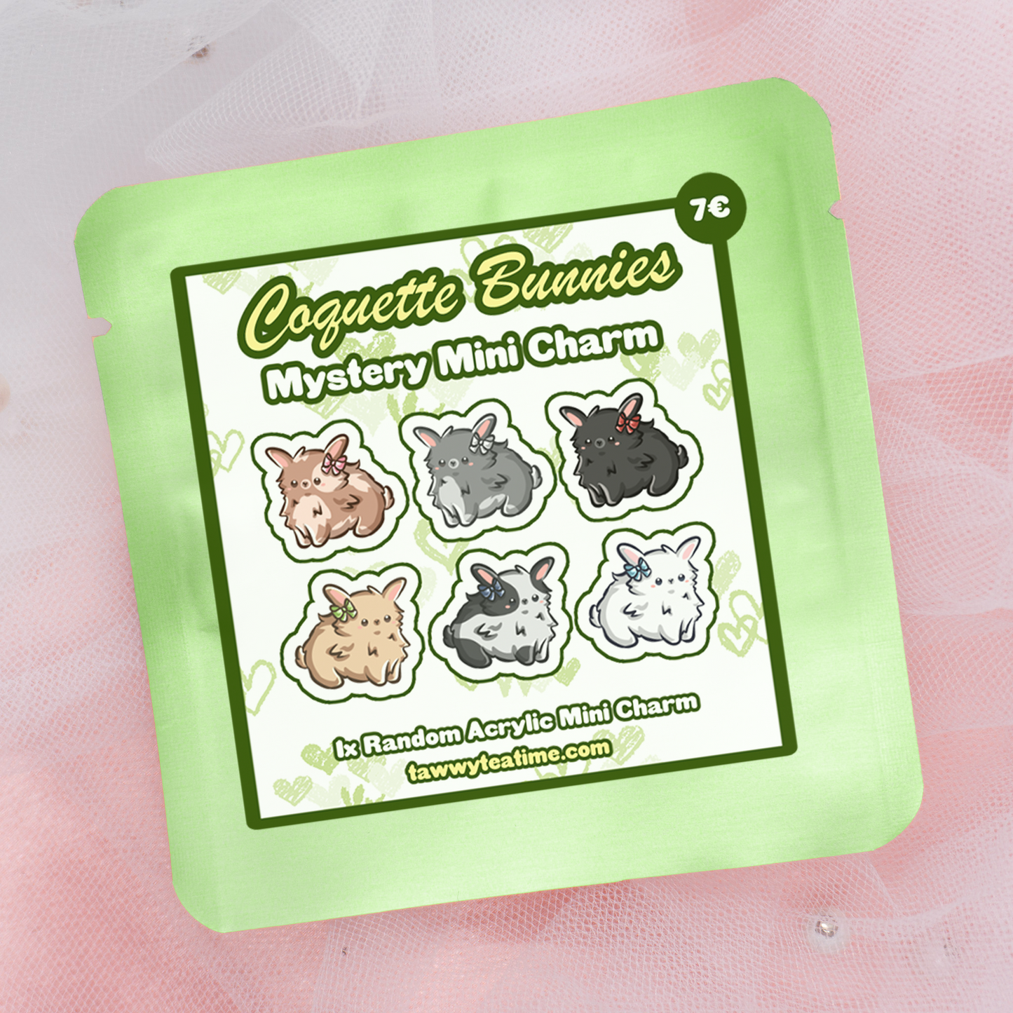 Kawaii Mystery Mini Coquette Bunnies Acrylic Keychain Charm