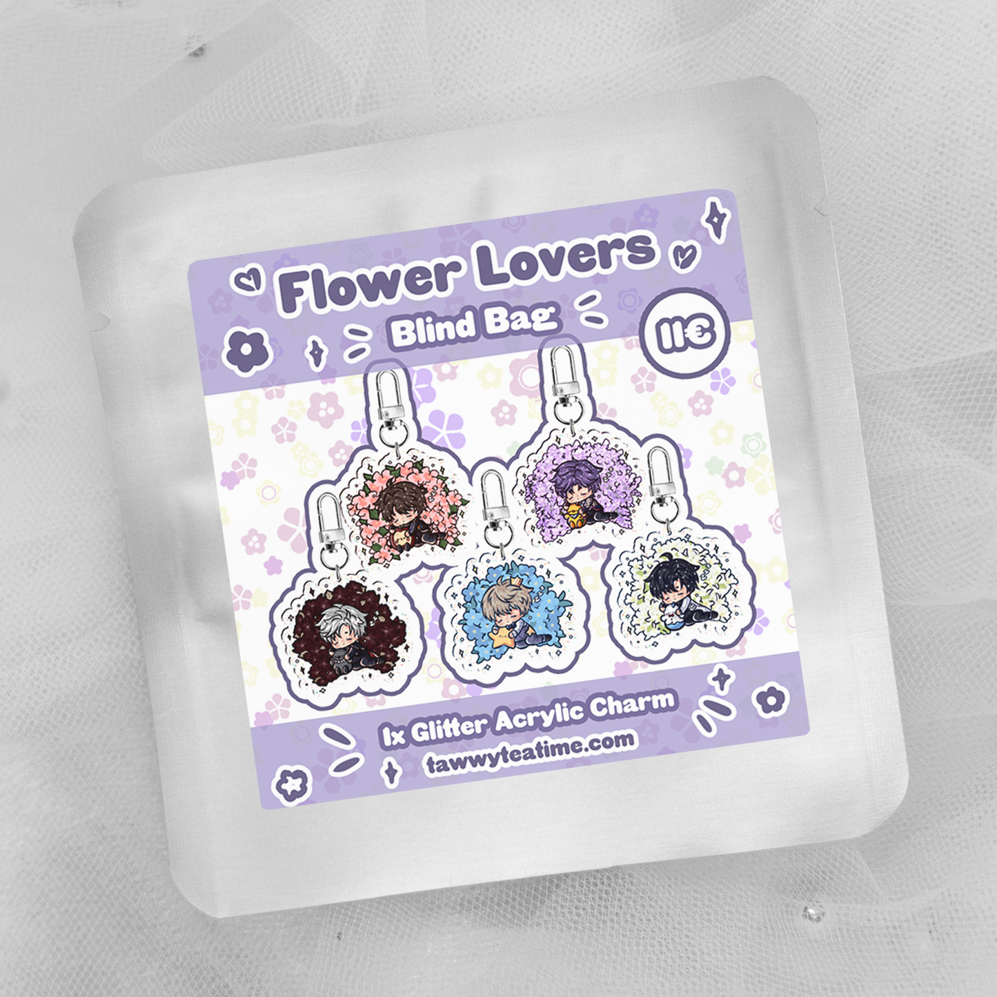Anime Flower Lovers Glitter Charm