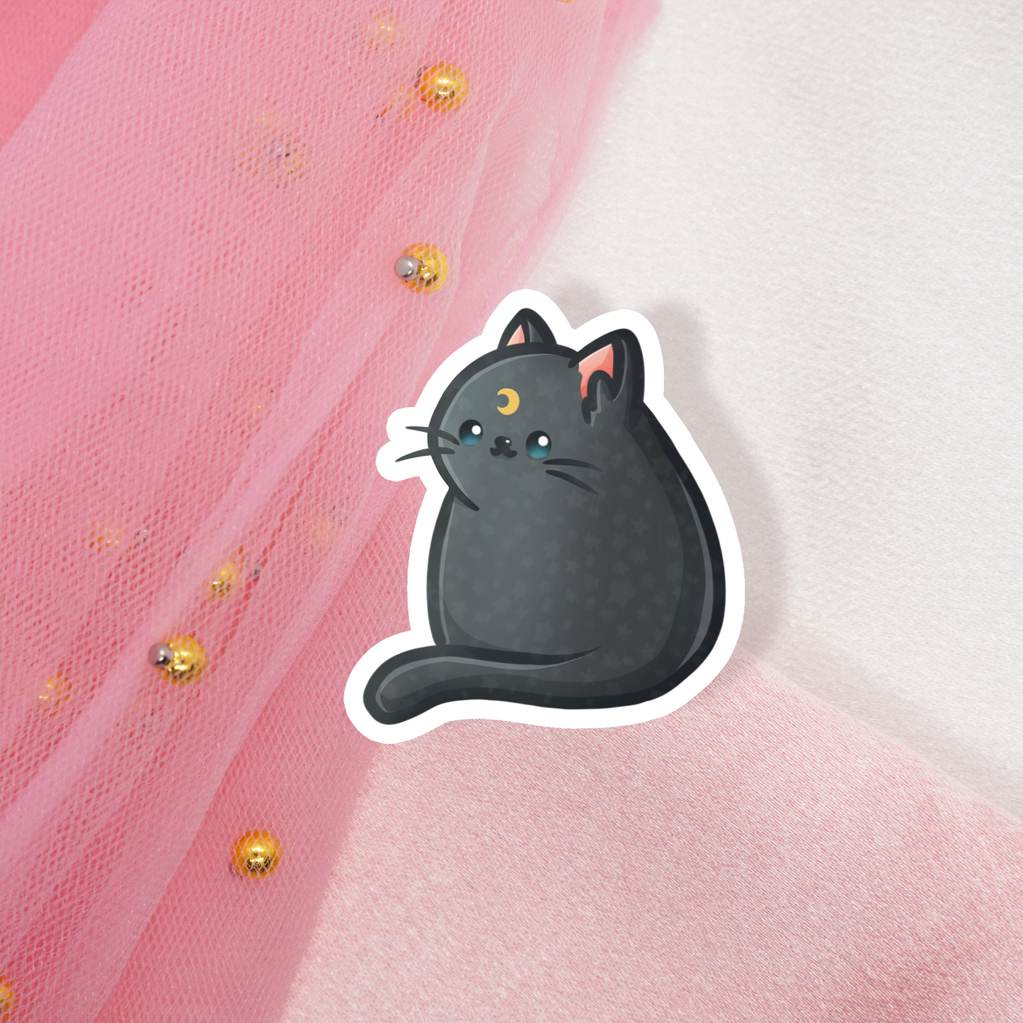 Cute Animal Holo Sticker Moon Cats