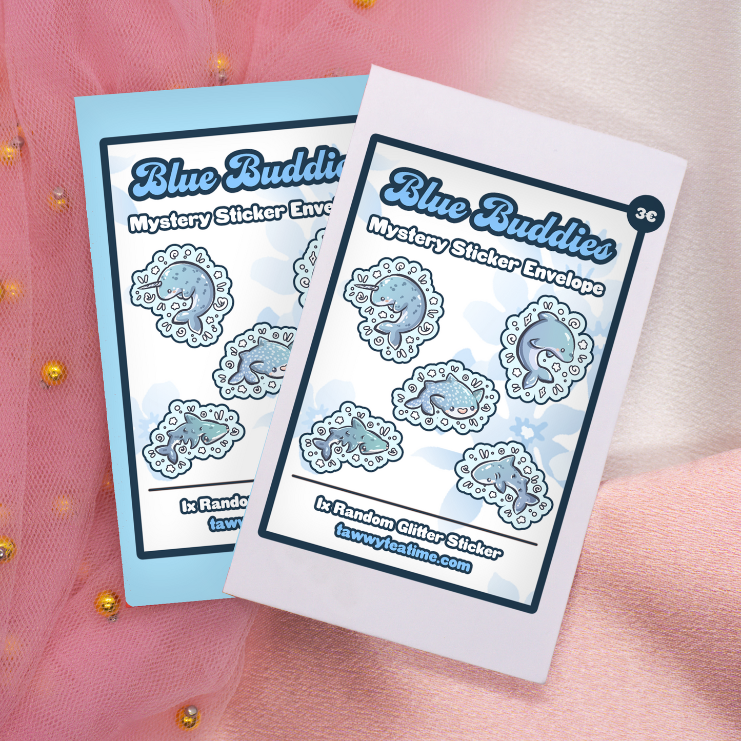 Blue Buddies Glitter Sticker Envelope