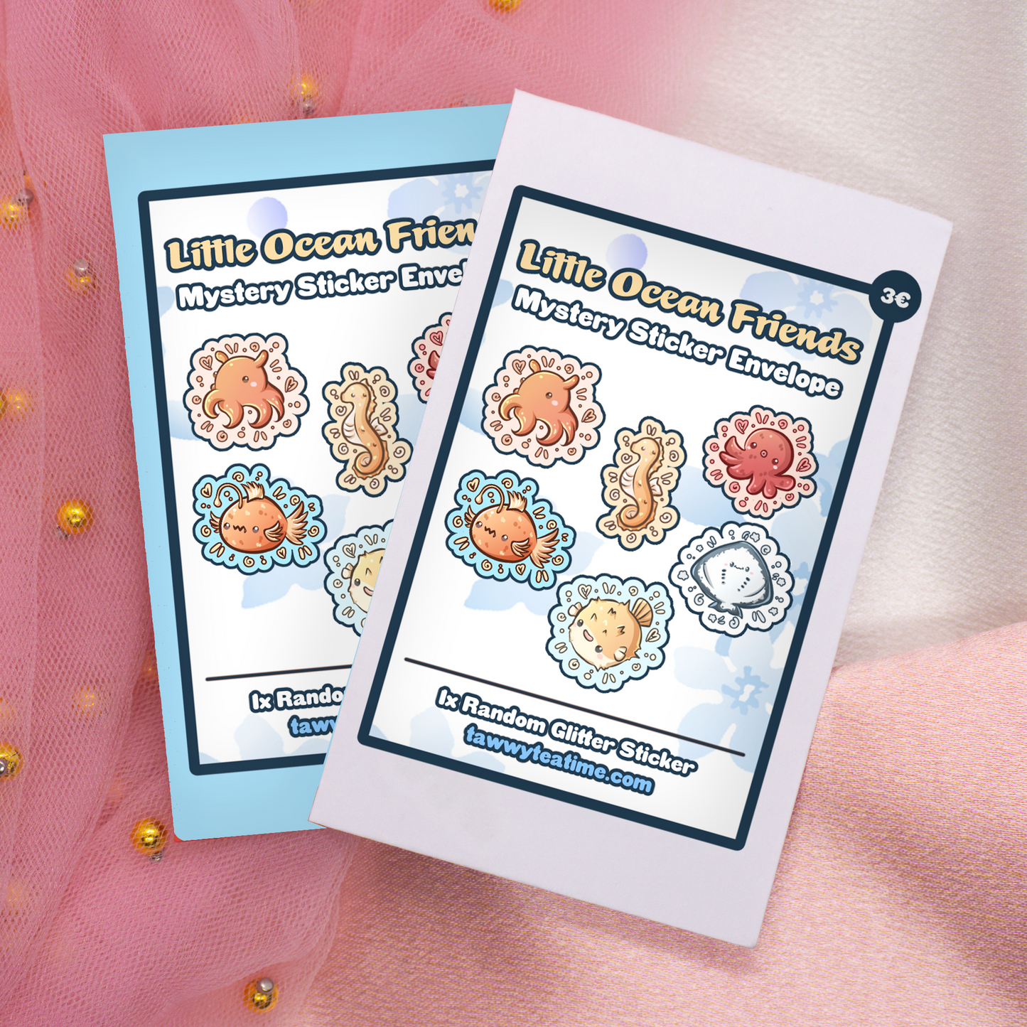 Little Ocean Friends Glitter Sticker Envelope