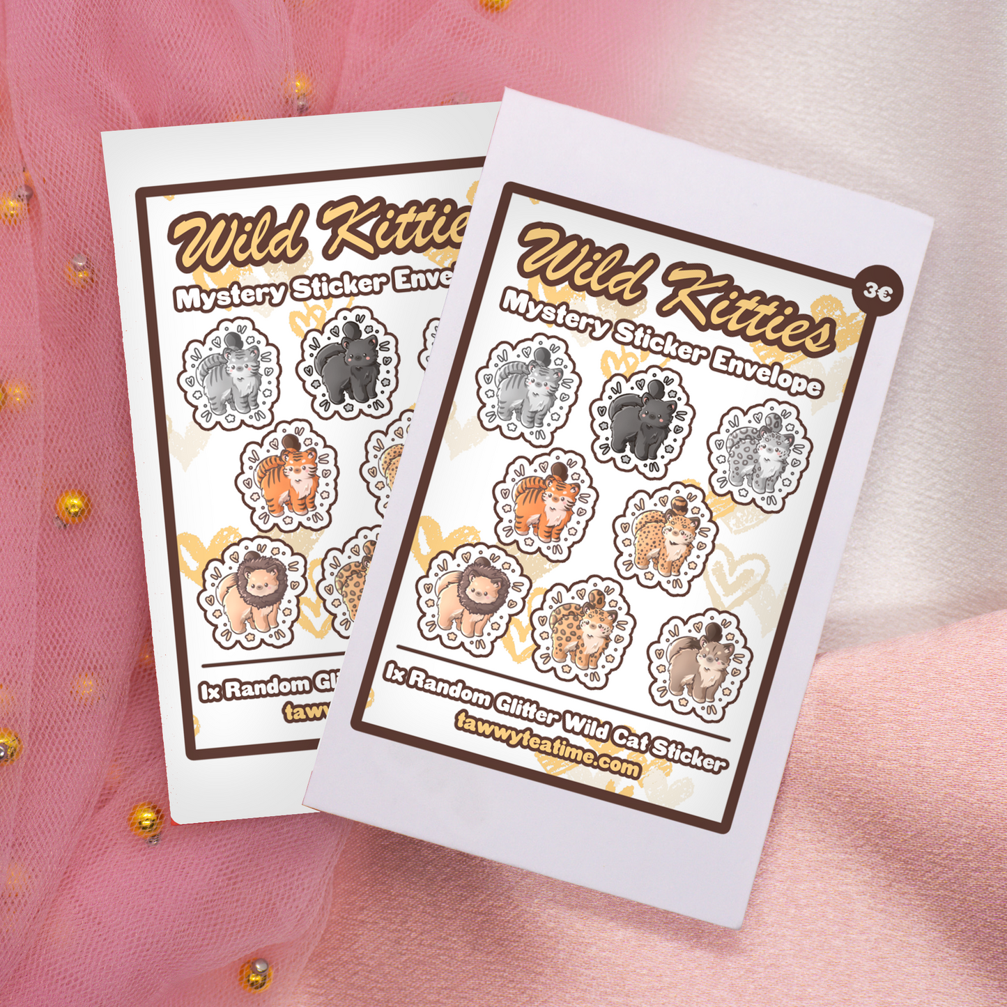 Coquette Kitties Glitter Sticker Envelope
