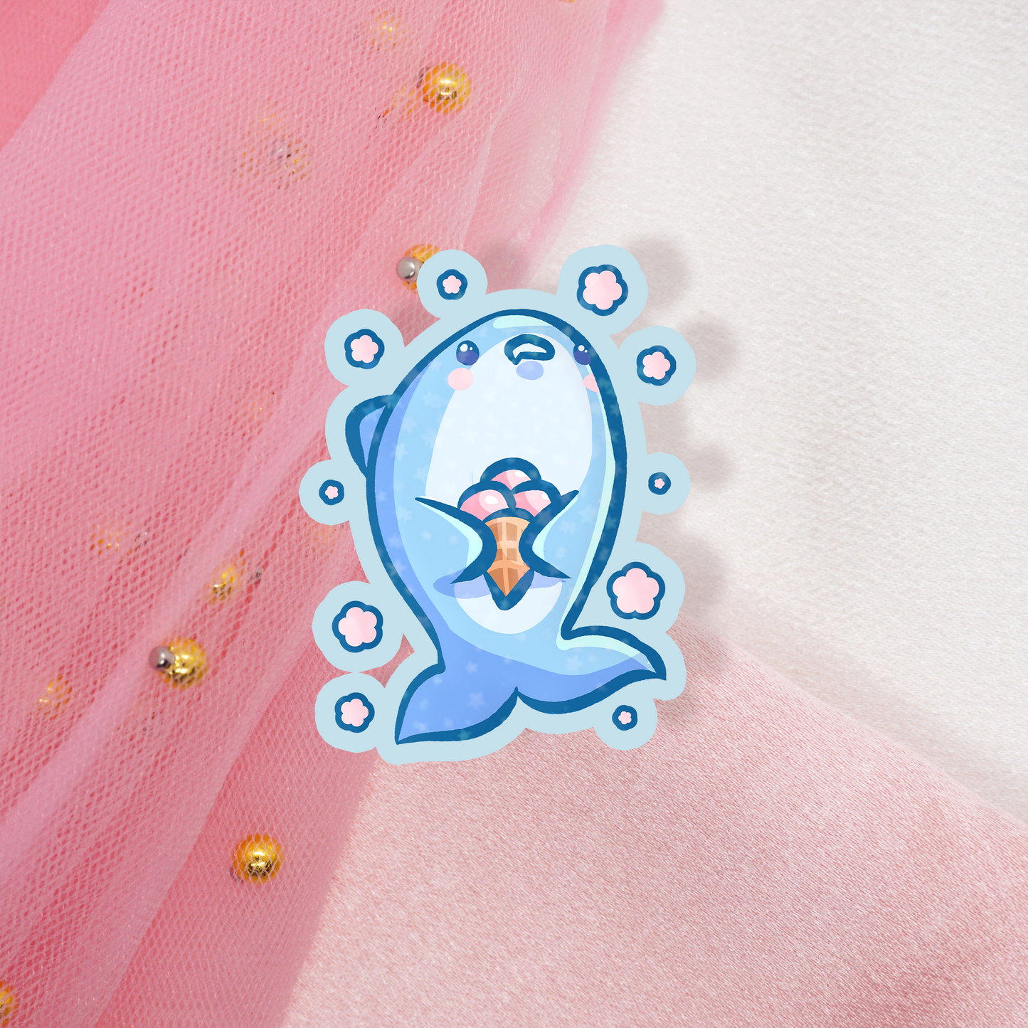 Cute Summer Sharkies Holo Sticker Envelope