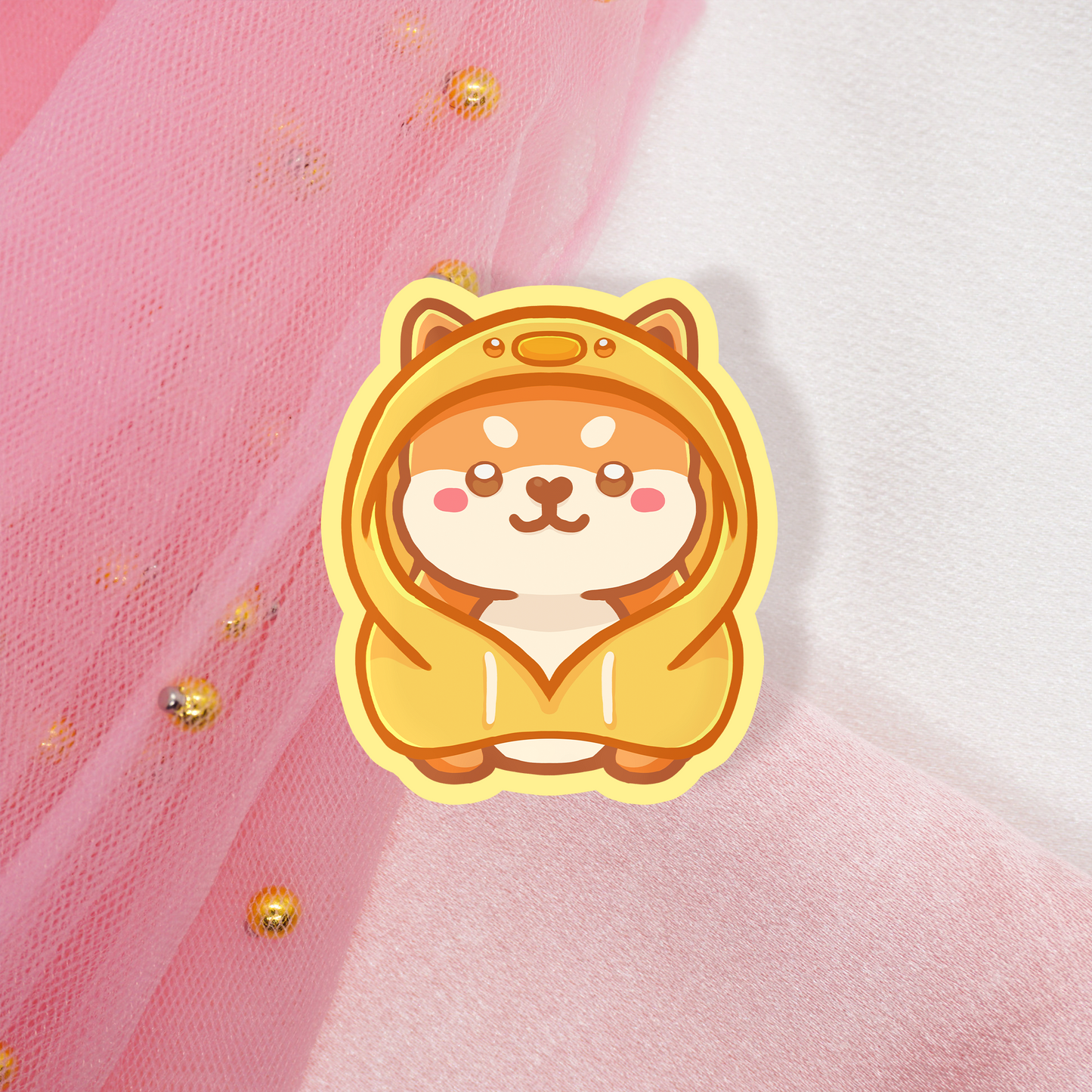Cute Animal Sticker Hoodie Shiba Inus