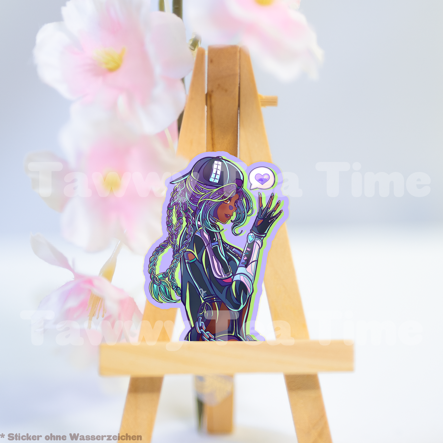Cute Anime Holo Sticker Girly