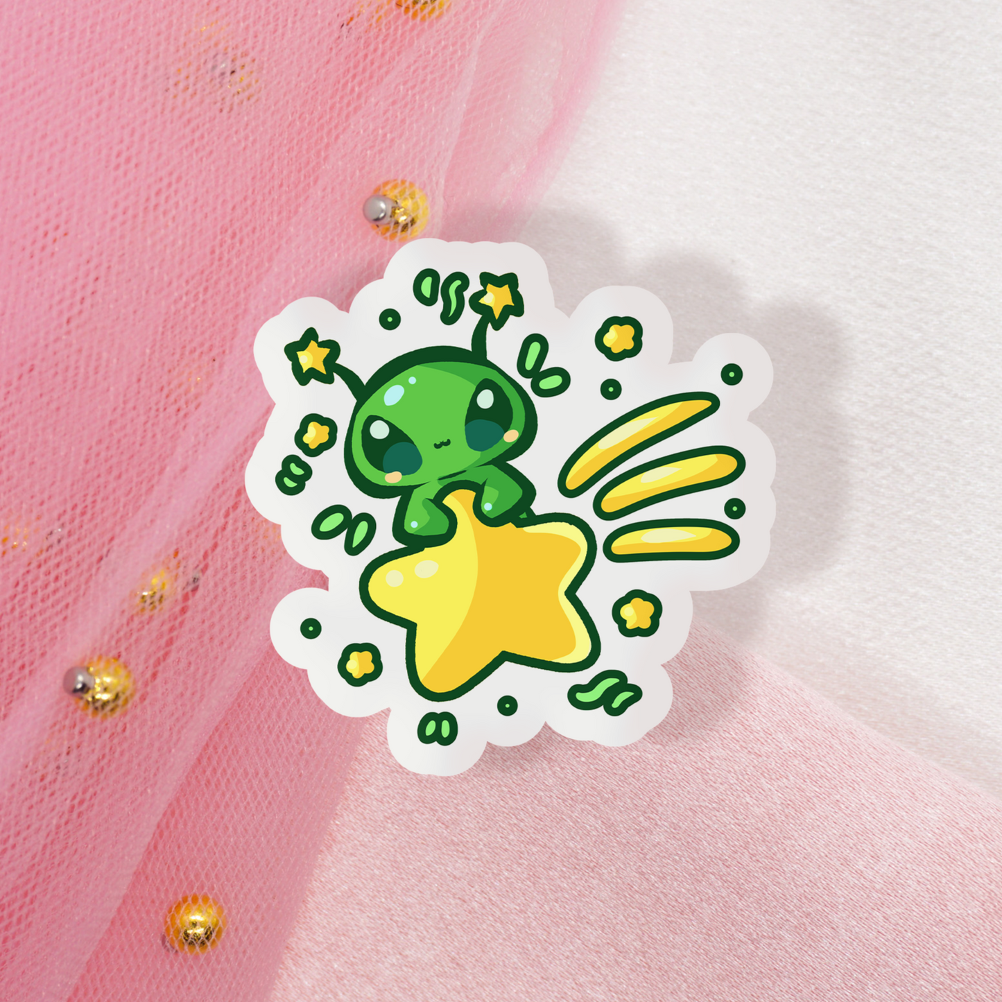 Cute Sticker Alien on Shooting Star | Vorp