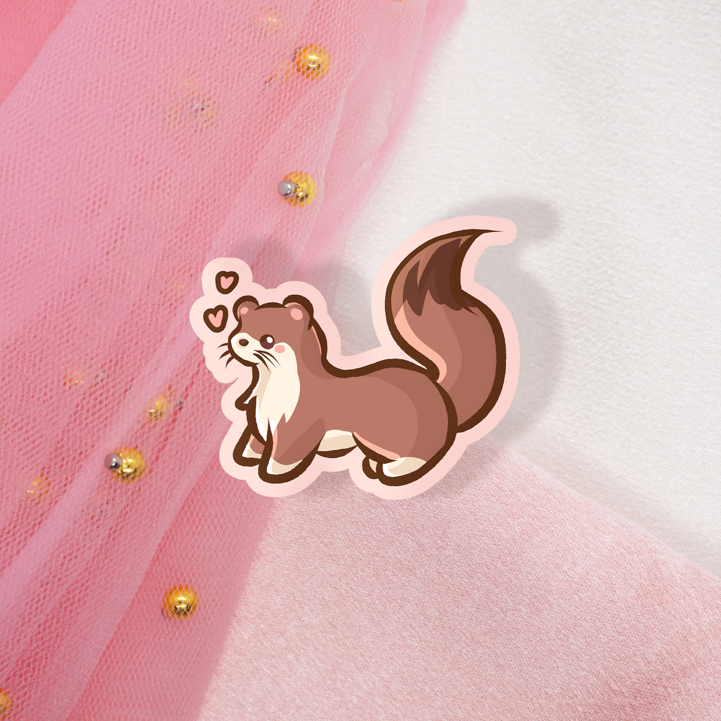 Cute Animal Sticker Wiesel Paar