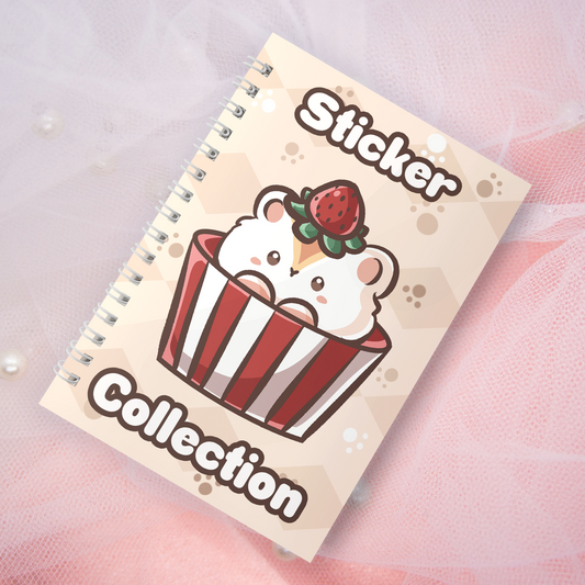 Wiederverwendbares Stickerbuch inkl. 2 zufällige Sticker | A5 | 32 Seiten | Reuseable Stickerbook | Hamster Bakery Cupcake