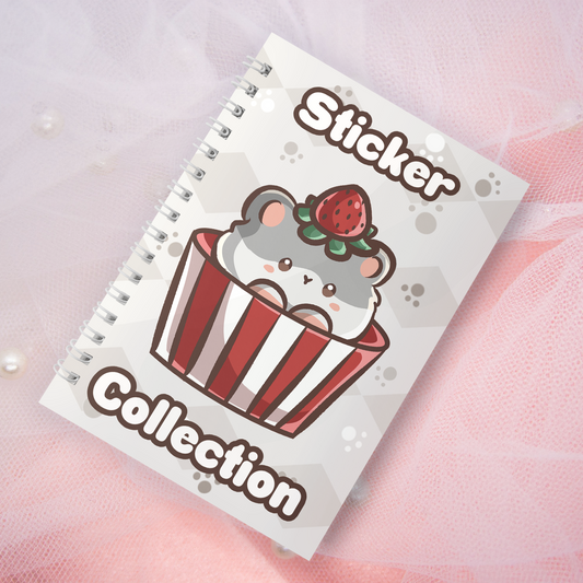 Wiederverwendbares Stickerbuch inkl. 2 zufällige Sticker | A5 | 32 Seiten | Reuseable Stickerbook | Hamster Bakery Cupcake