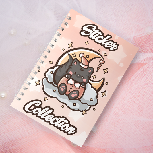 Wiederverwendbares Stickerbuch inkl. 2 zufällige Sticker | A5 | 32 Seiten | Reuseable Stickerbook | Dreamers Black Cat