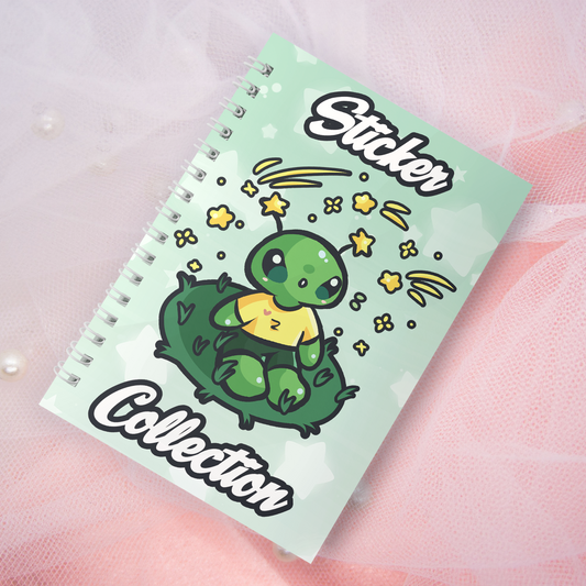Wiederverwendbares Stickerbuch inkl. 2 zufällige Sticker | A5 | 32 Seiten | Reuseable Stickerbook | Kawaii Weltall Alien Motiv