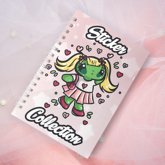 Wiederverwendbares Stickerbuch inkl. 2 zufällige Sticker | A5 | 32 Seiten | Reuseable Stickerbook | Kawaii Weltall Alien Motiv