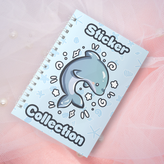 Reusable sticker book including 2 random stickers | A5 | 32 pages | Reuseable sticker book | Kawaii shark in the sea motif