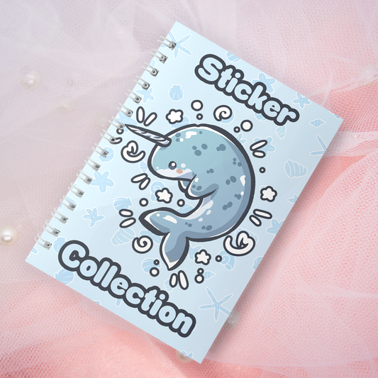 Reusable sticker book including 2 random stickers | A5 | 32 pages | Reuseable sticker book | Kawaii shark in the sea motif