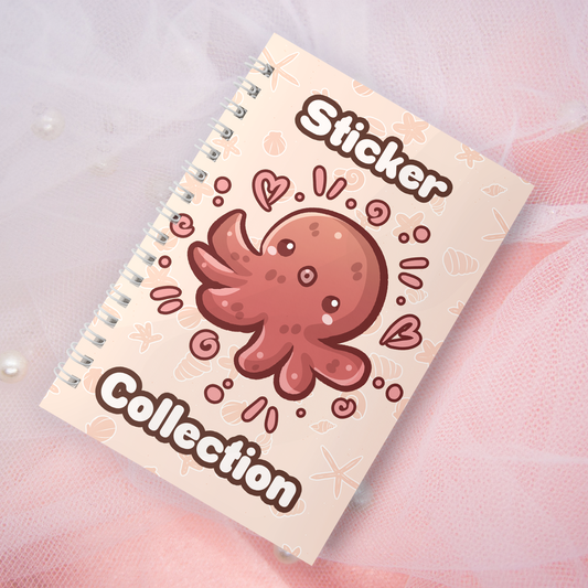 Reusable sticker book including 2 random stickers | A5 | 32 pages | Reuseable sticker book | Kawaii shark in the sea motif