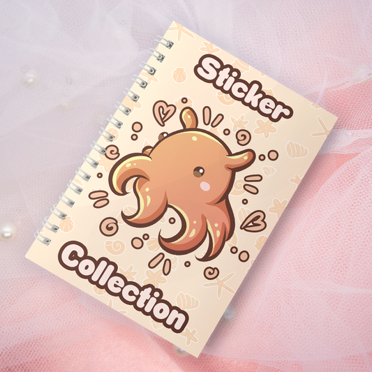 Reusable sticker book including 2 random stickers | A5 | 32 pages | Reuseable sticker book | Kawaii shark in the sea motif
