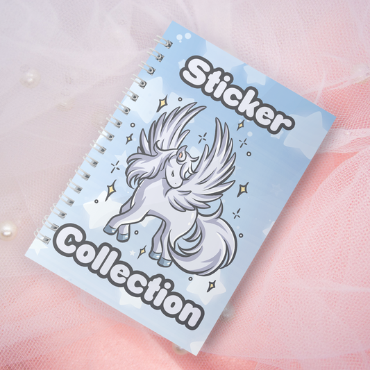 Wiederverwendbares Stickerbuch inkl. 2 zufällige Sticker | A5 | 32 Seiten | Reuseable Stickerbook | Pegasus White