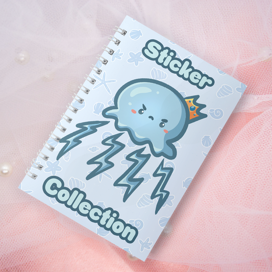 Reusable sticker book including 2 random stickers | A5 | 32 pages | Reuseable sticker book | Kawaii shark in the sea motif
