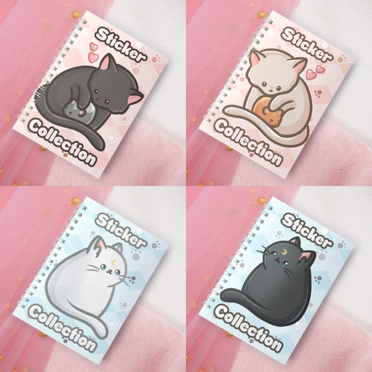 Reusable sticker book incl. 2 random stickers | A5 | 32 pages | Reusable sticker book | Kawaii cats neko motif