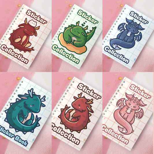 Reusable sticker book incl. 2 random stickers | A5 | 32 pages | Reusable sticker book | Kawaii ice cream dragon dragon motif