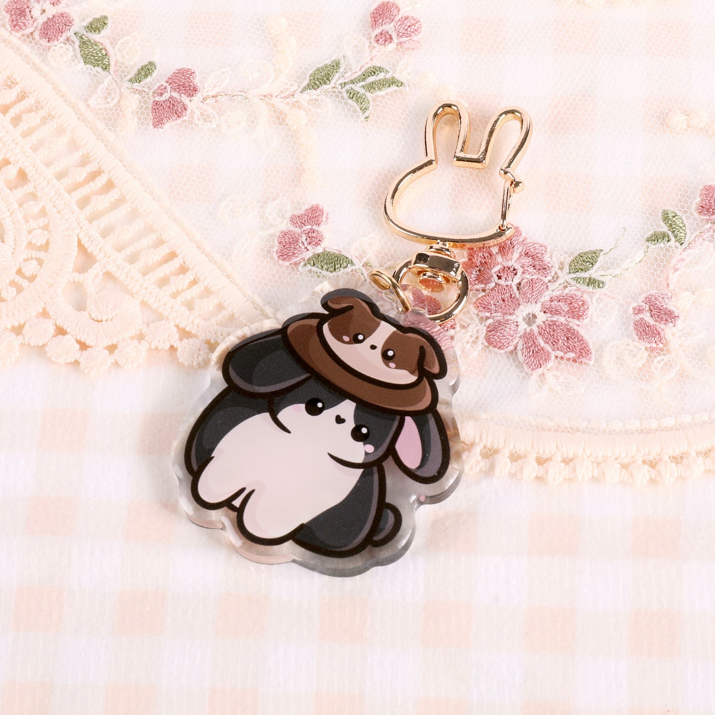 Kawaii Bunny with Hat Keychain