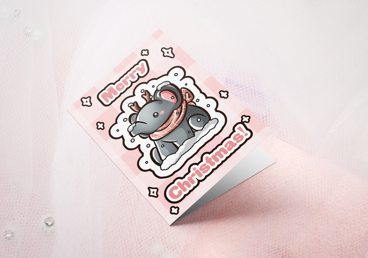 Grußkarte | Weihnachtsgrußkarte | Holiday Greeting Card | 14,5 x 10,3 cm | Elefant