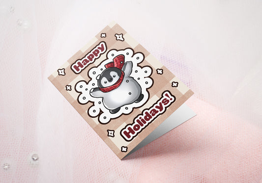 Grußkarte | Weihnachtsgrußkarte | Holiday Greeting Card | 14,5 x 10,3 cm | Pinguin