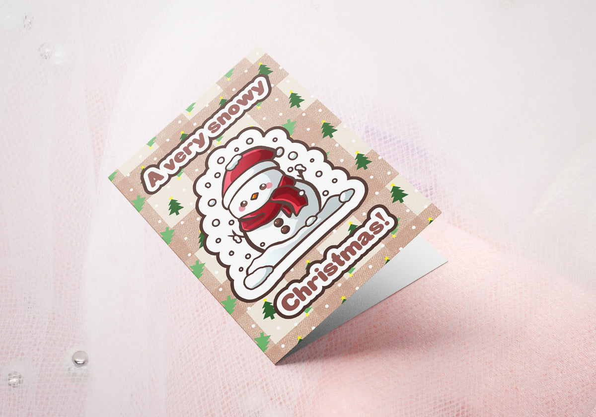 Grußkarte | Weihnachtsgrußkarte | Holiday Greeting Card | 14,5 x 10,3 cm | Schneemann