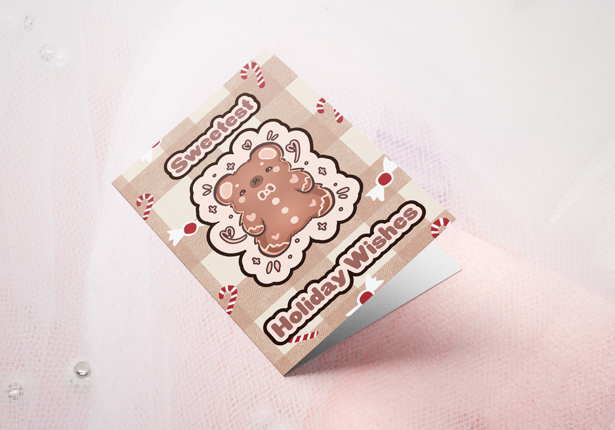 Grußkarte | Weihnachtsgrußkarte | Holiday Greeting Card | 14,5 x 10,3 cm | Lebkuchen Bär