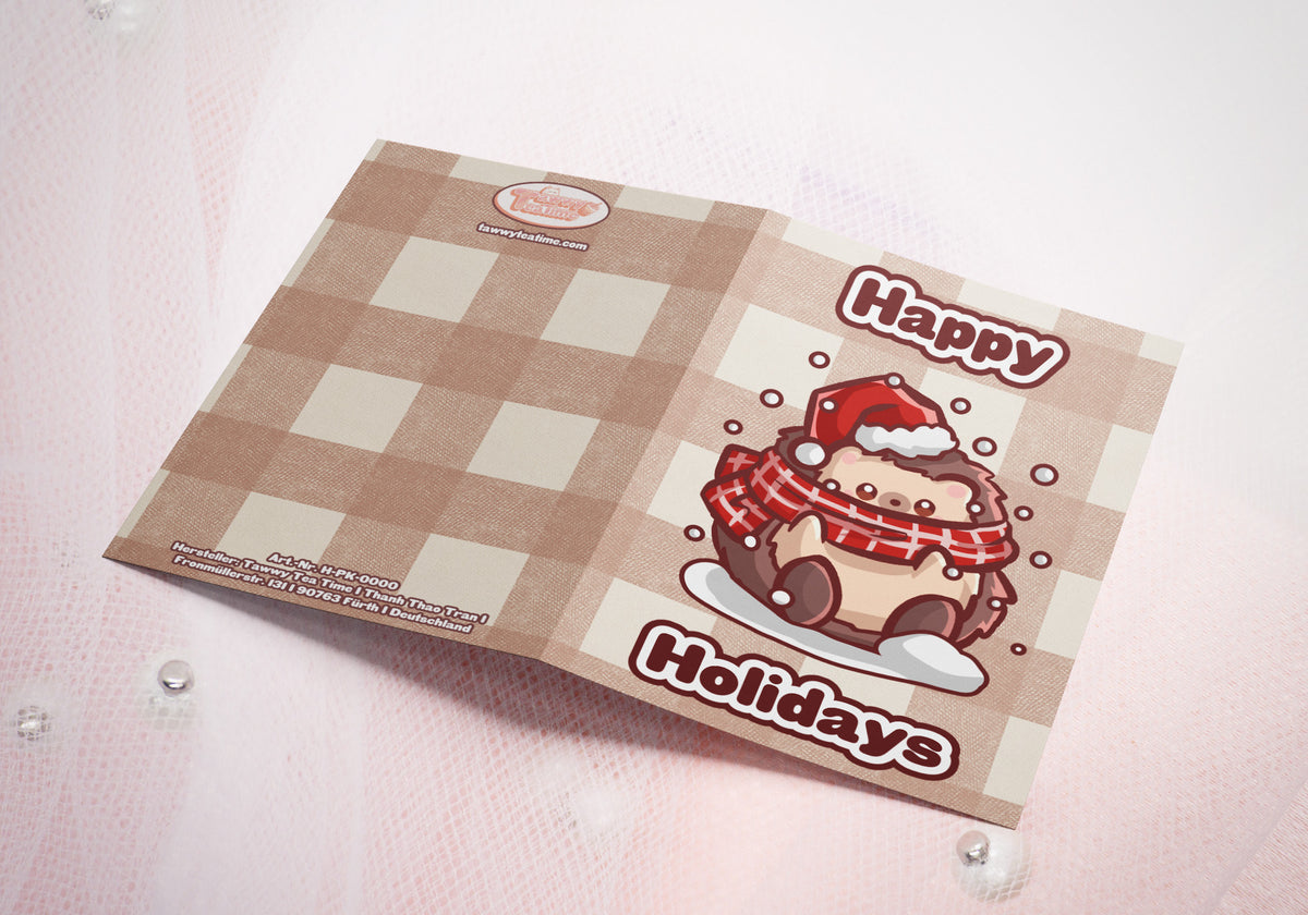 Grußkarte | Weihnachtsgrußkarte | Holiday Greeting Card | 14,5 x 10,3 cm | Igel
