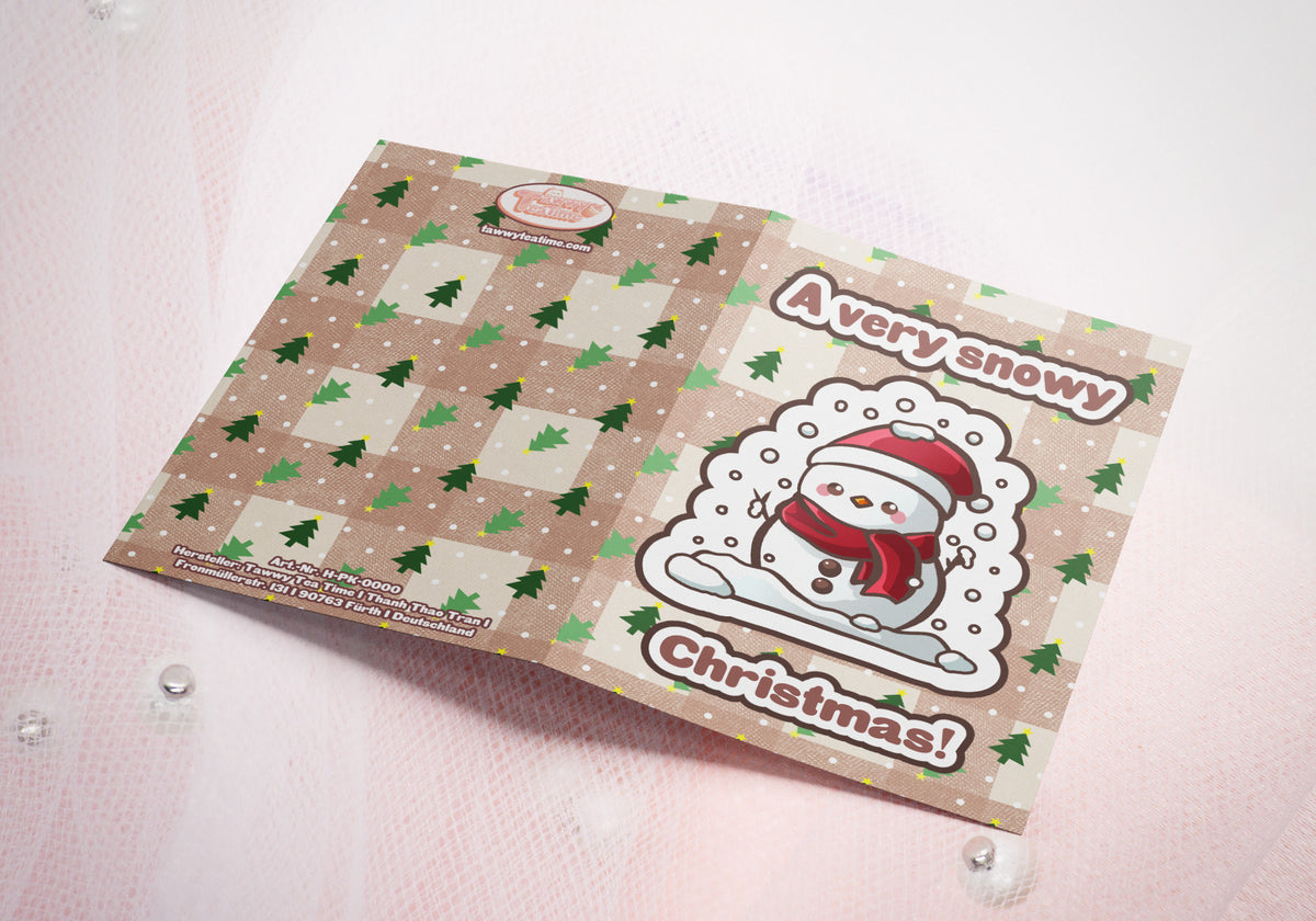 Grußkarte | Weihnachtsgrußkarte | Holiday Greeting Card | 14,5 x 10,3 cm | Schneemann