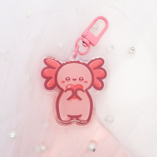 Kawaii Axolotl Love Keychain